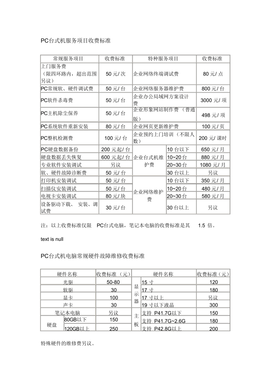 電腦維修與辦公設(shè)備維修報(bào)價(jià)明細(xì)全解析